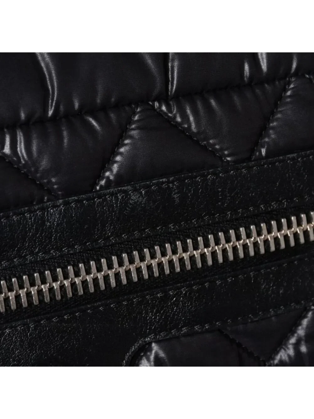 Chanel Coco Cocoon Shoulder Bag CC Logo Nylon Black Silver Quilted